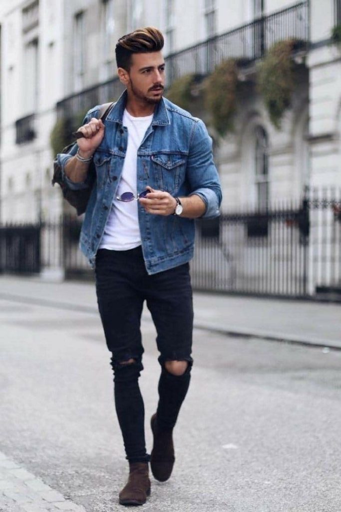 jaqueta jeans para homem