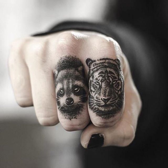 Tatuagens de animais nos seus dedos é uma boa opção