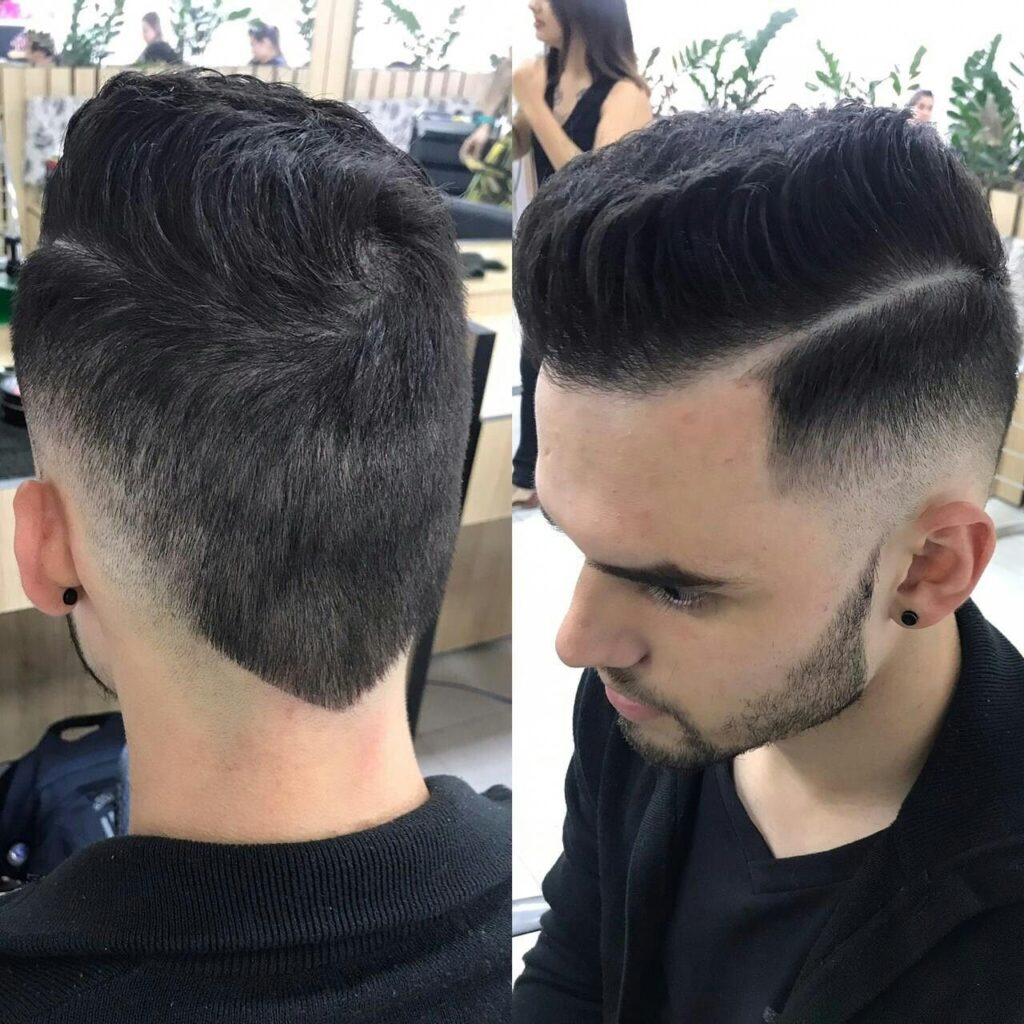 Corte cabelo masculino em v